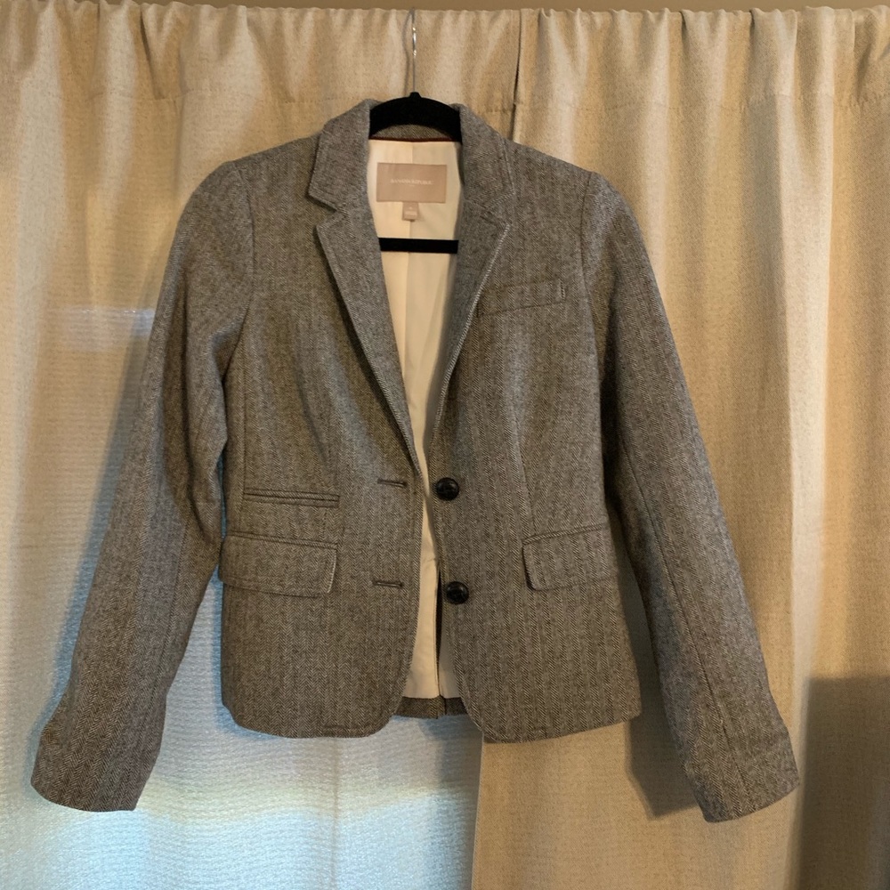 Banana Republic herringbone blazer